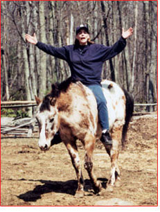 Karen and Stoney horsing around...