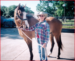 Lynne and her Appendix gelding, Ju'Lee's Huckleberry Surprise.