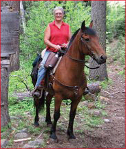 Peg and Timmon trail riding in beautiful Oregon.