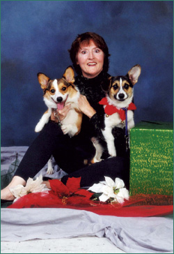 Maryanne & her sweet Corgis.