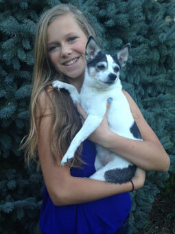 Annabelle, held by Heidi's 13 year old daughter, Helena, feels younger than ever!
