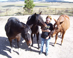 Jessee with Babe, Lakota, and Sweet Pea.