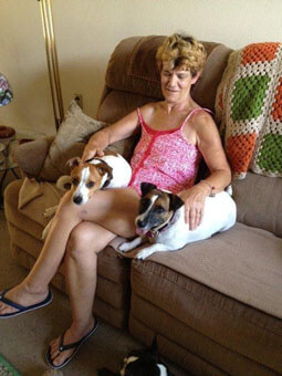 Deborah with Apache & Elvis.
