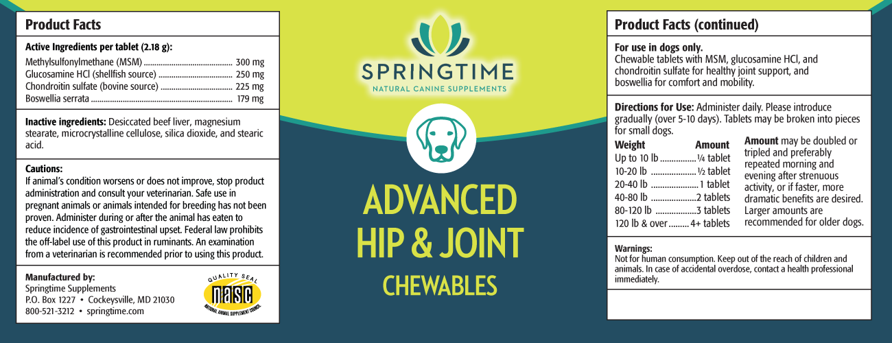 Advanced Hip & Joint Chewables Label
