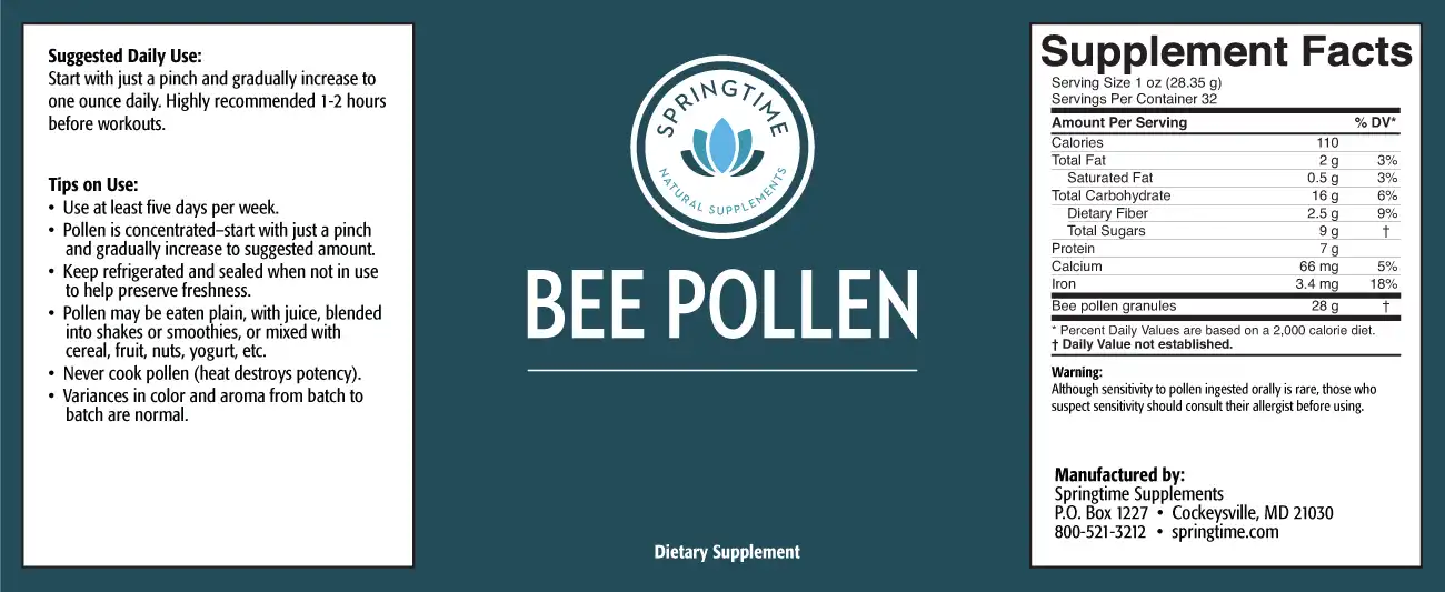 Bee Pollen Label