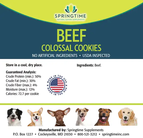 Beef Colossal Cookie Label