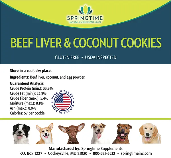 Beef Liver & Coconut Cookies Label