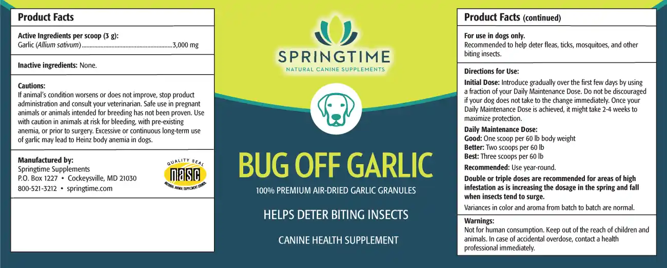Bug Off Garlic Granules Label