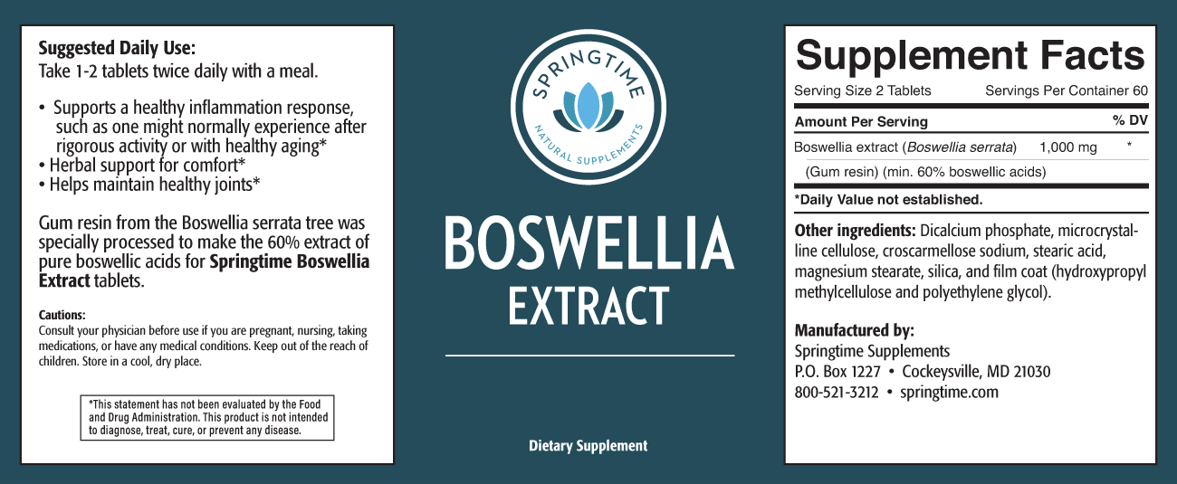 Boswellia Extract Label