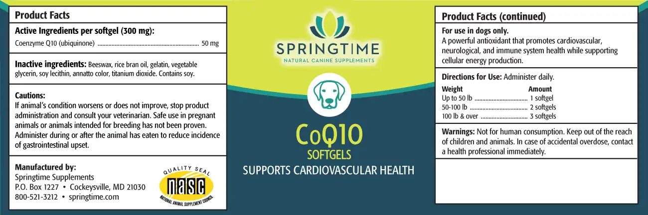 CoQ10 for Dogs Label