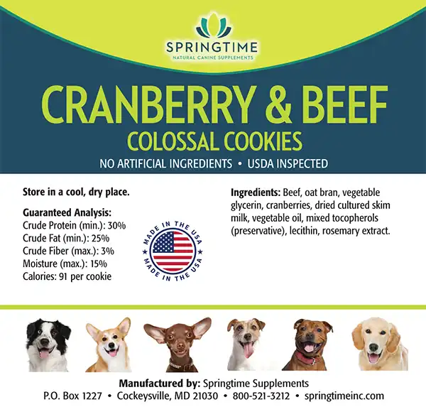 Cranberry & Beef Colossal Cookie Label