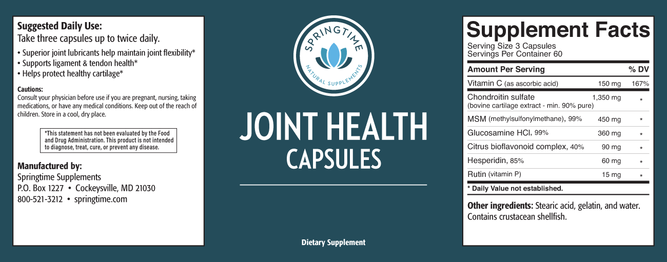 Joint Health Capsules Label