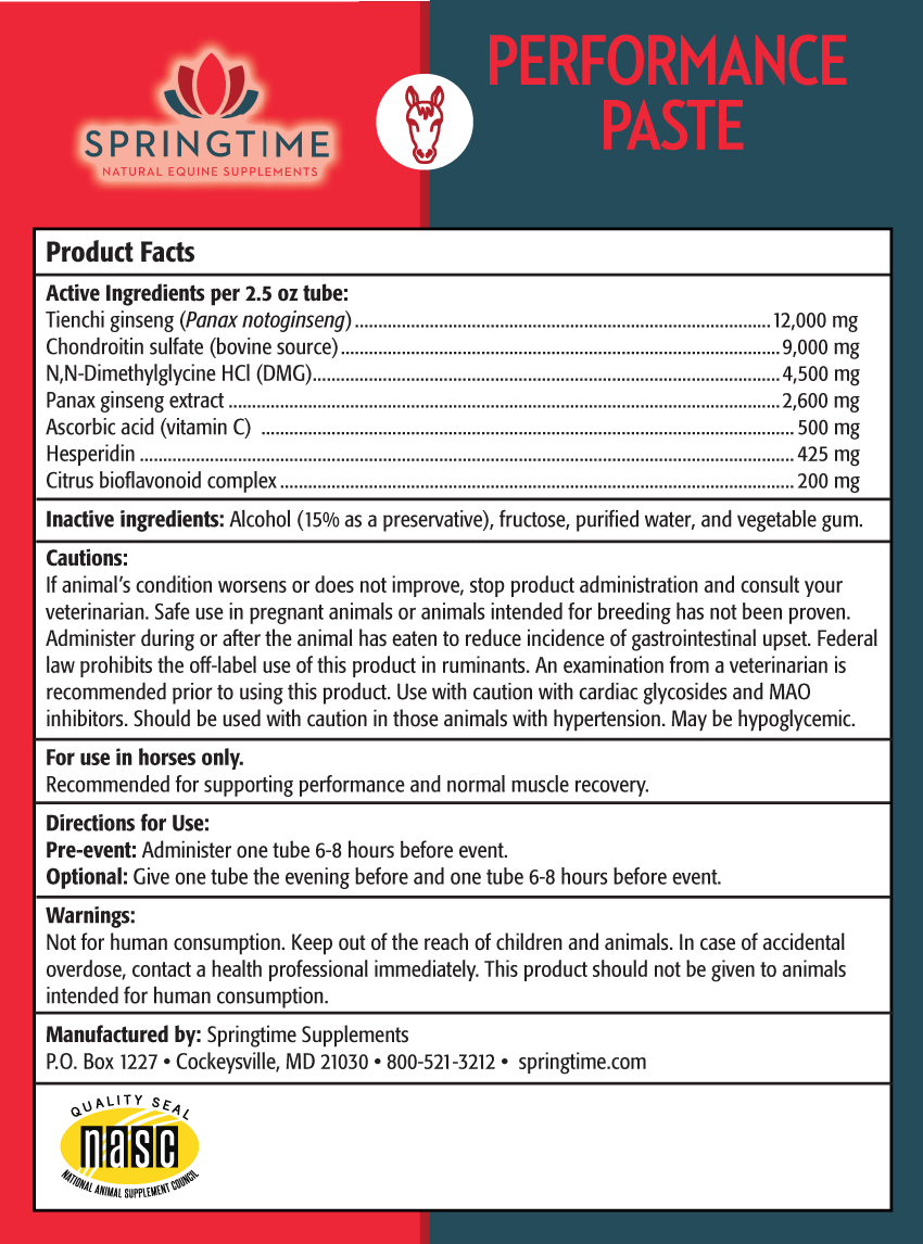Performance Paste Label