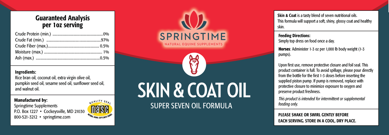 Skin & Coat Oil Label