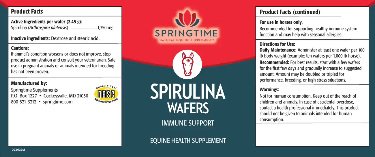 Spirulina Wafers Label