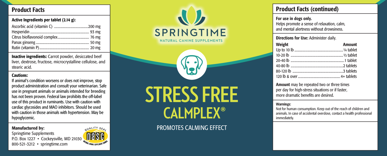 Stress Free Calmplex Label
