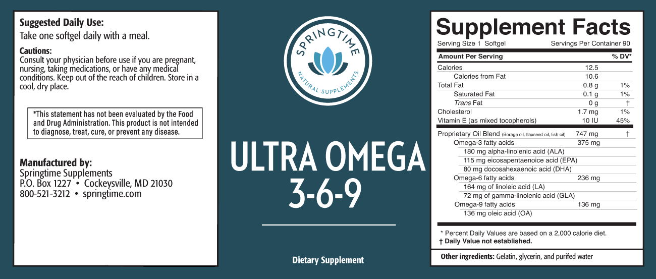 Ultra Omega 3-6-9 Label